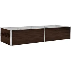 Helloshop26 - Hochbeet für Pflanzen und Blumen Garten 240 x 80 x 45 cm verzinkter Stahl braun 02_0001218