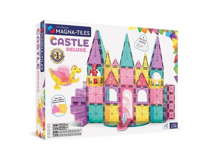Magna-Tiles Castle DLX 48-teiliges Magnetbauset - Die Original Magnetbaumarke
