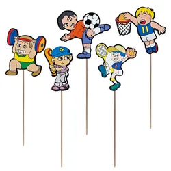 100x Deko-Picker "Sportler" 19cm
