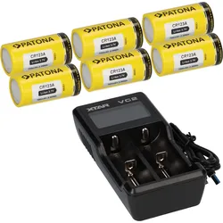 Set 6x CR123A + Xtar VC2 2-Schacht Lithium Ladegerät