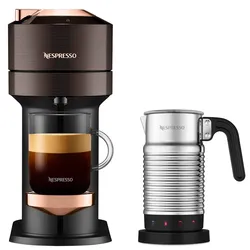 Nespresso Vertuo Next Premium Rich Brown + Aeroccino4 Vertuo Kaffeemaschine
