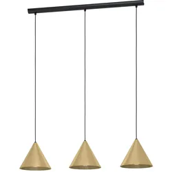 EGLO, Pendelleuchte, Pendelleuchte NARICES 3x E27 Schwarz/Messing (E27)