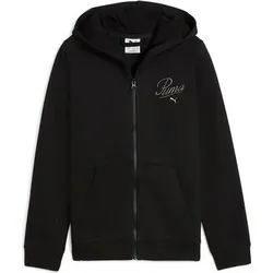 PUMA Kinder Jacke ESS SCRIPT Full-Zip Hoodie FL G, Größe 140 in Schwarz Schwarz