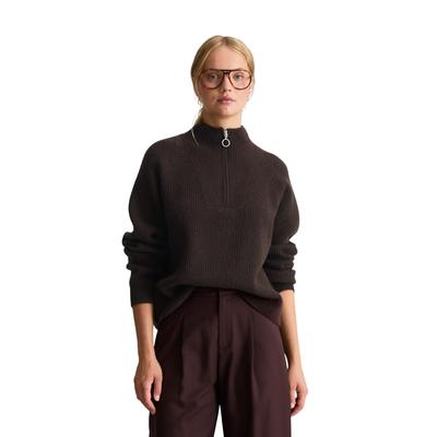 Strickpullover MARC O'POLO DENIM "mit weicher Haptik", Damen, Gr. L, braun (espresso braun), Obermaterial: 100% Schurwolle, unifarben, Pullover Strickpullover