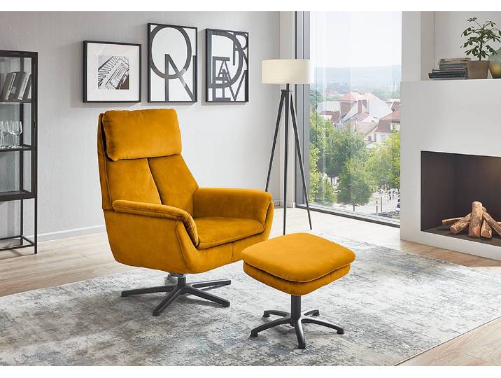 Fauteuil Cardella Jaune Velours Salina 79 x 108 x 89cm