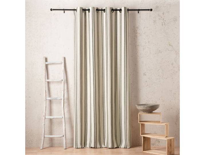 Rideau - coton recyclé tissé en france - 140x280cm - vert kaki