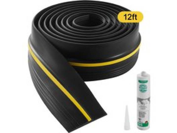 VEVOR Garagedeur Drempel Afdichtstrip 3,66 m, Universeel voor Garagedeur Onderkant met Lijm, Weerbestendige Strip voor Garagedeur Onderkant, Verbeterde Dikke PVC voor Afdichtstrip