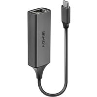 USB 3.2 Typ C Gigabit Ethernet Konverter, LAN-Adapter silber