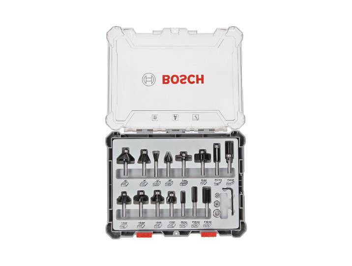 Fräser-Set BOSCH PROFESSIONAL 6 mm-S , schwarz, Fräsköpfe, Fräser-Set