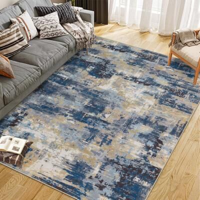 Garvee Area Rug Washable Non-Shedding Abstract Rug Soft Non-Slip Rug for Living Room Dining Room Indoor