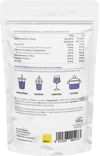 Paleobull Poudre d’açaï biologique