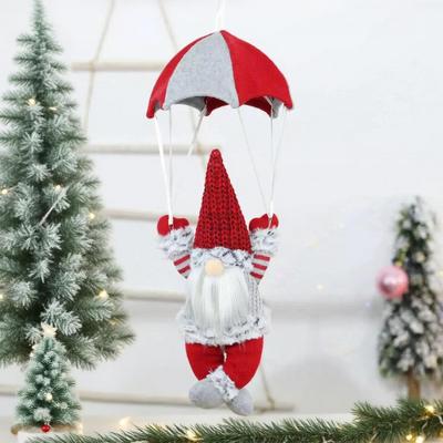 Modern Home Fixes Christmas White Beard Parachuting Elderly, Parachuting Christmas Window Display, Hanging Pendants Gift red