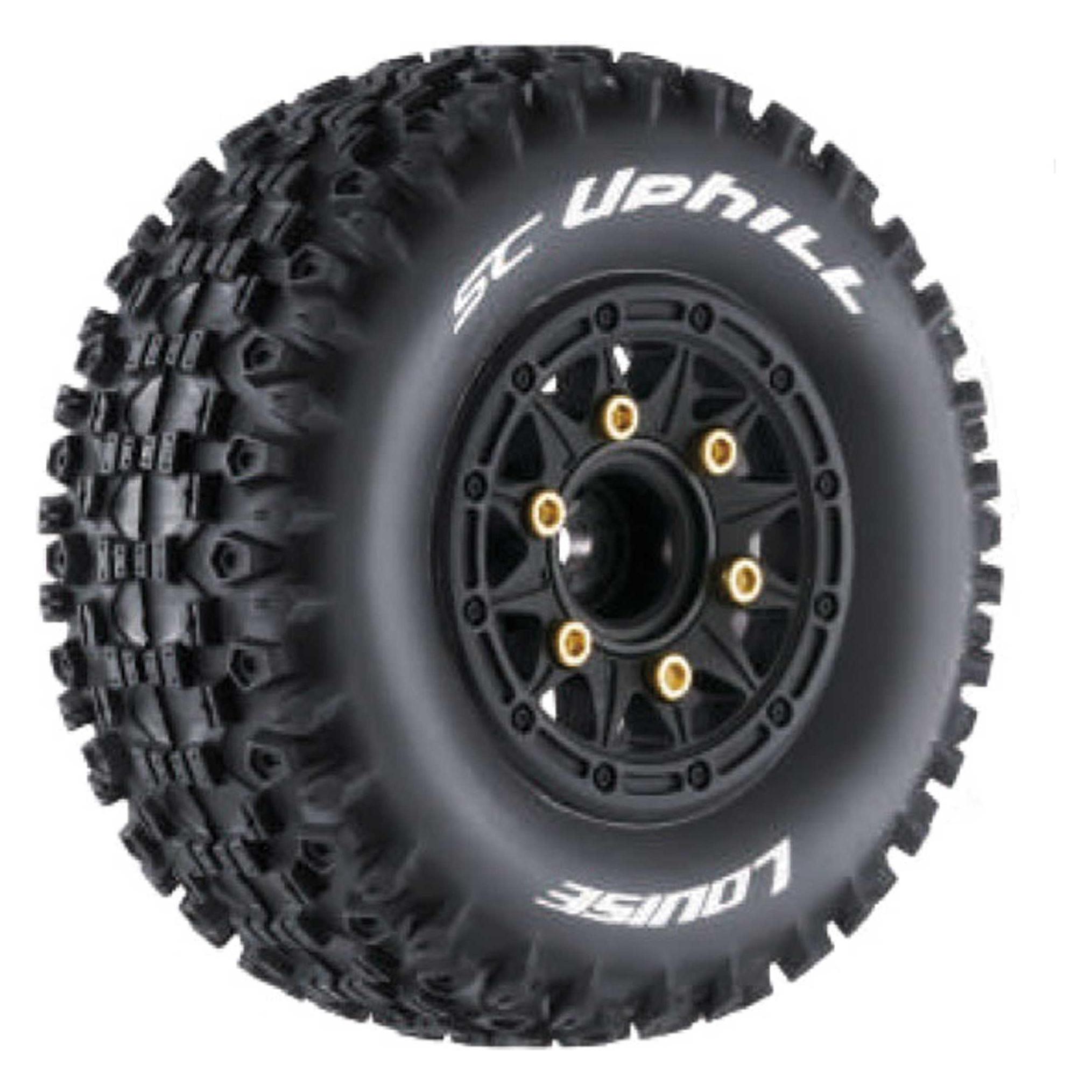 Louise SC-UPHILL REIFEN SOFT AUF FELGE SCHWARZ 12/14/17MM (2) 1/10 SHORT-COURSE (TAUSCHBARE RADMITNE (LOUT3223SB)