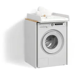 WASCHMASCHINENSCHRANK Paolina Weiß/Artisan 68 x 88.2 cm 2 Teile mit Wickelauflage