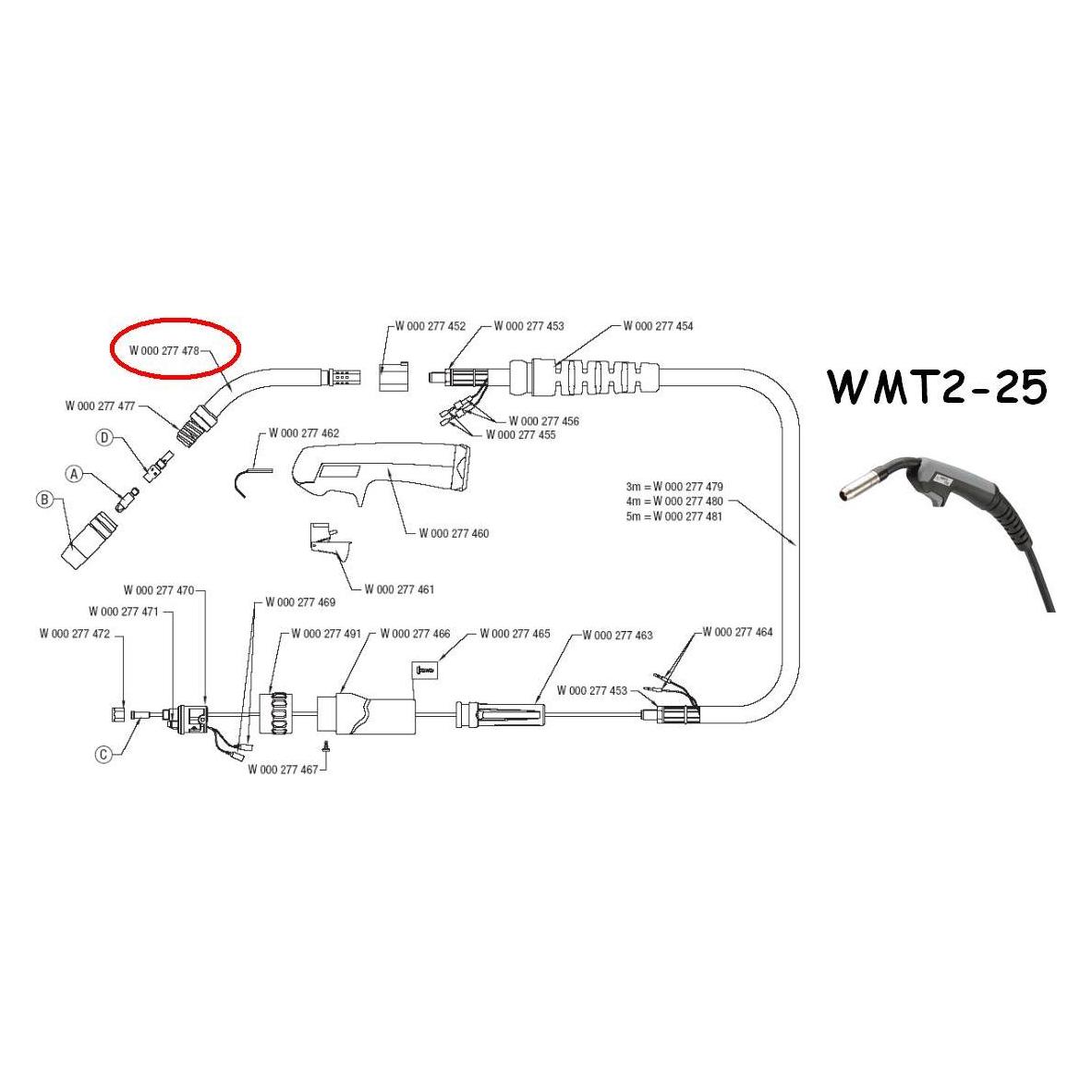 Oerlikon Wmt2-25A Schweissnahtbrennerrohr (35596324)
