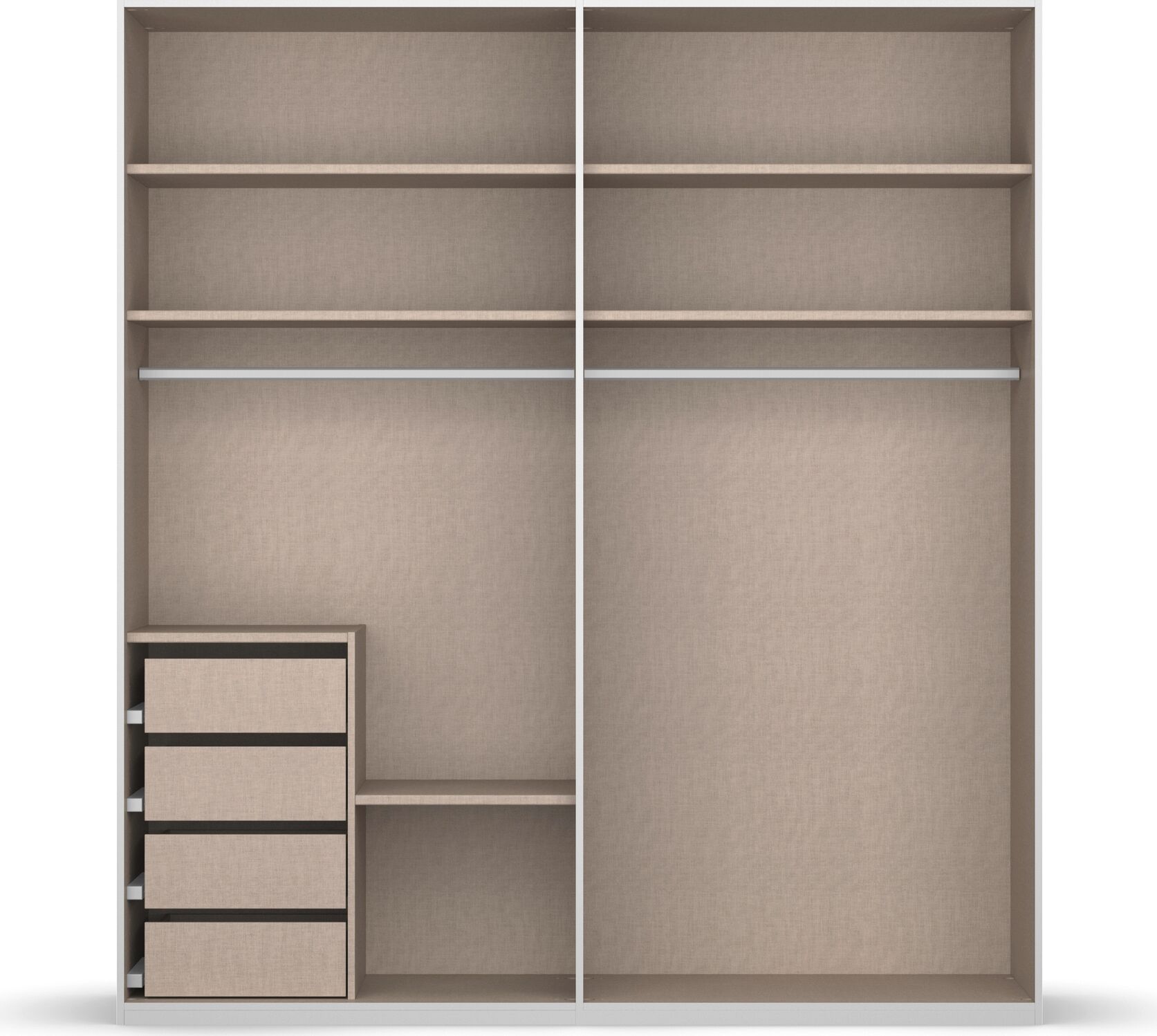 Kleiderschrank RAUCH "Drehtürenschrank Schrank Garderobe Wäscheschrank SKAT MERIDIAN", weiß (alpinweiß), B:201cm H:235cm T:63cm, Holzwerkstoff, Schränke, Kleiderschrank, mit Schubladeneinsatz, Wäscheeinteilung, Innenspiegel MADE IN GERMANY