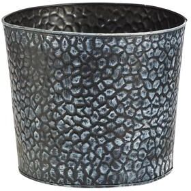 Nearly Natural "11.5"" Embossed Tin Bucket with Pebble Pattern"