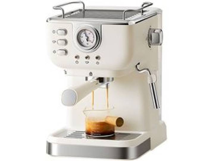 Machine expresso 1050W – SALALIS - 20 bar 1 5L – mousse de lait & pression visuelle – inox beige