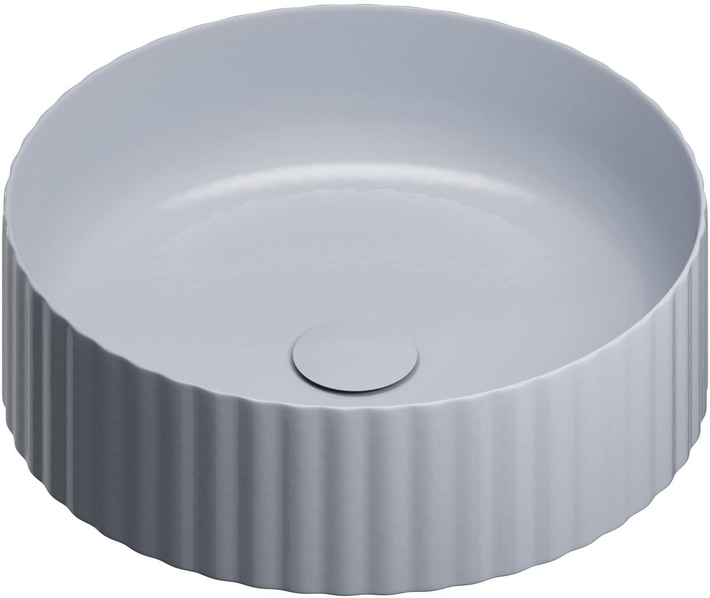 ALLUVION Apollo Aufsatzwaschtisch Ø 44 cm, Badkeramik, AL100024PB, celeste - celeste