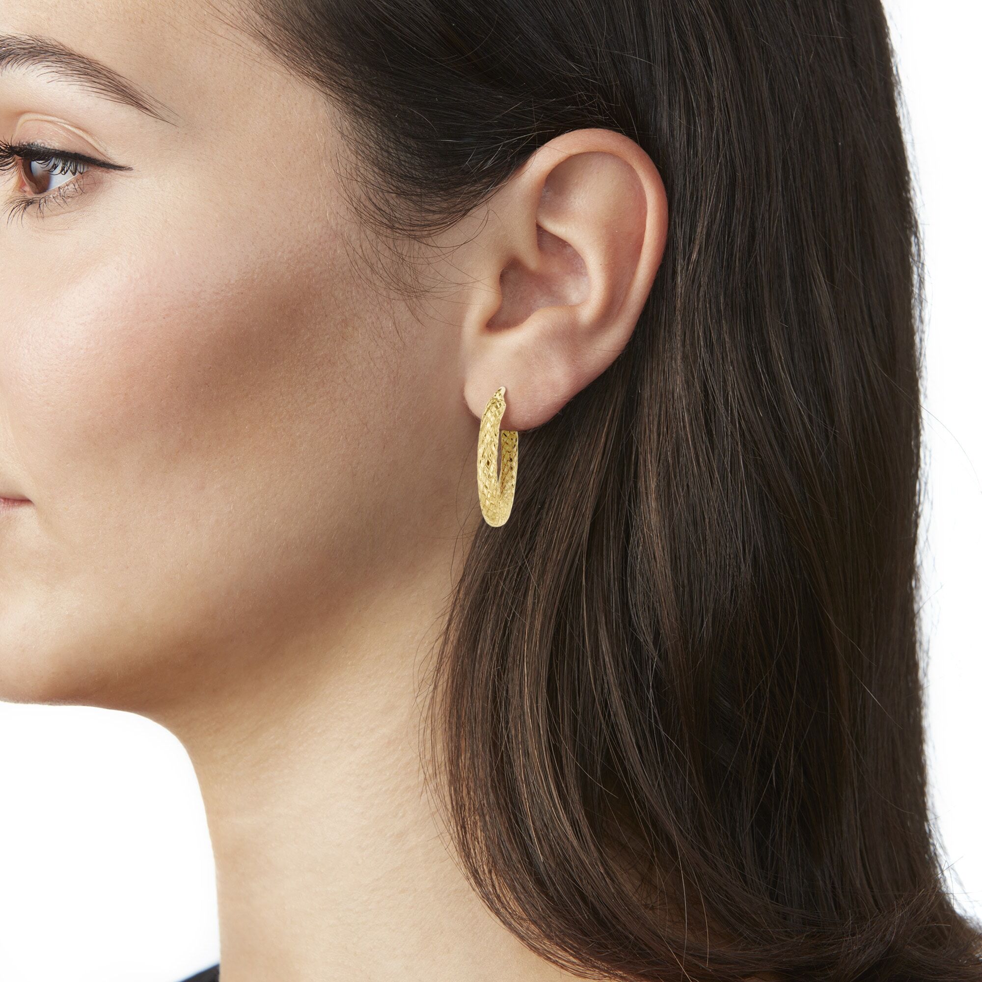 Paar Creolen LUIGI MERANO "Creolen strukturiert, Gold 375", gold, Ohrringe, Damen, Gelbgold 375, Paar Creolen