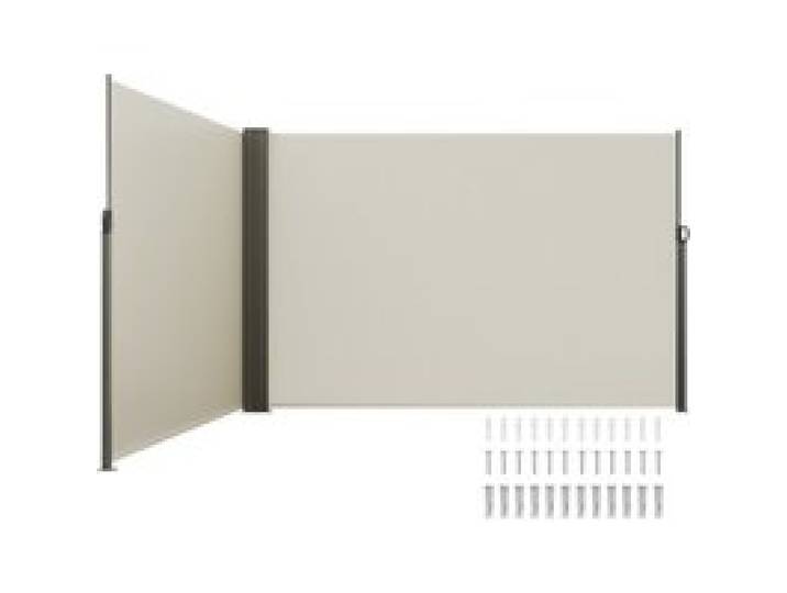 VEVOR Seitenmarkise 200 x 600 cm Seitenwandmarkise aus 180 g/m² Polyestergewebe mit PU-Beschichtung Markise einziehbarer Griff mit Federmechanismus Sichtschutz Blickschutz für Balkone Innenhöfe Beige