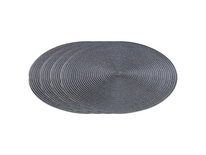 Tischset rund 4er-Set, Platzdeckchen aus Polypropylen, grau, je 35 x 35 cm