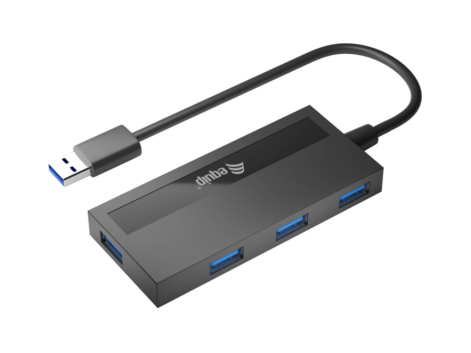 Equip USB-Hub 4-Port 3.0 met Type-C en voeding, zwart