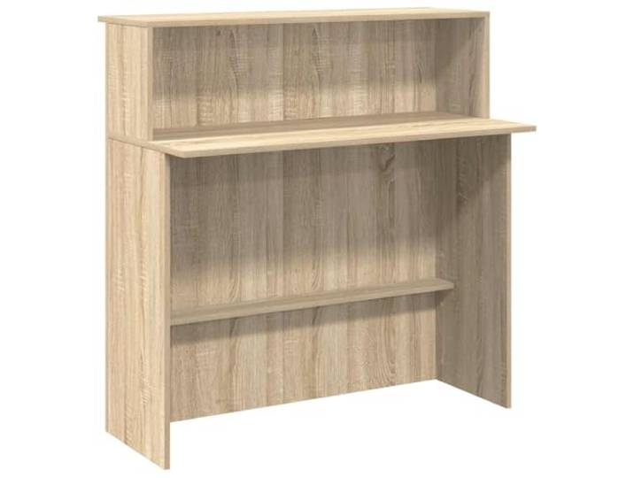 Empfangsplatte Sonoma-Eiche, 100 x 50 x 103,5 cm, Holz Integrierte Theke, Ablageregal, hohe Seitenwände, technisches Holz, glatte Oberfläche, professionelle Verwendung