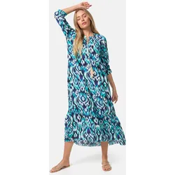 PM SELECTED Damen Maxikleid Sommerkleid Jersey Strandkleid mit Muster in Einheitsgröße PM37