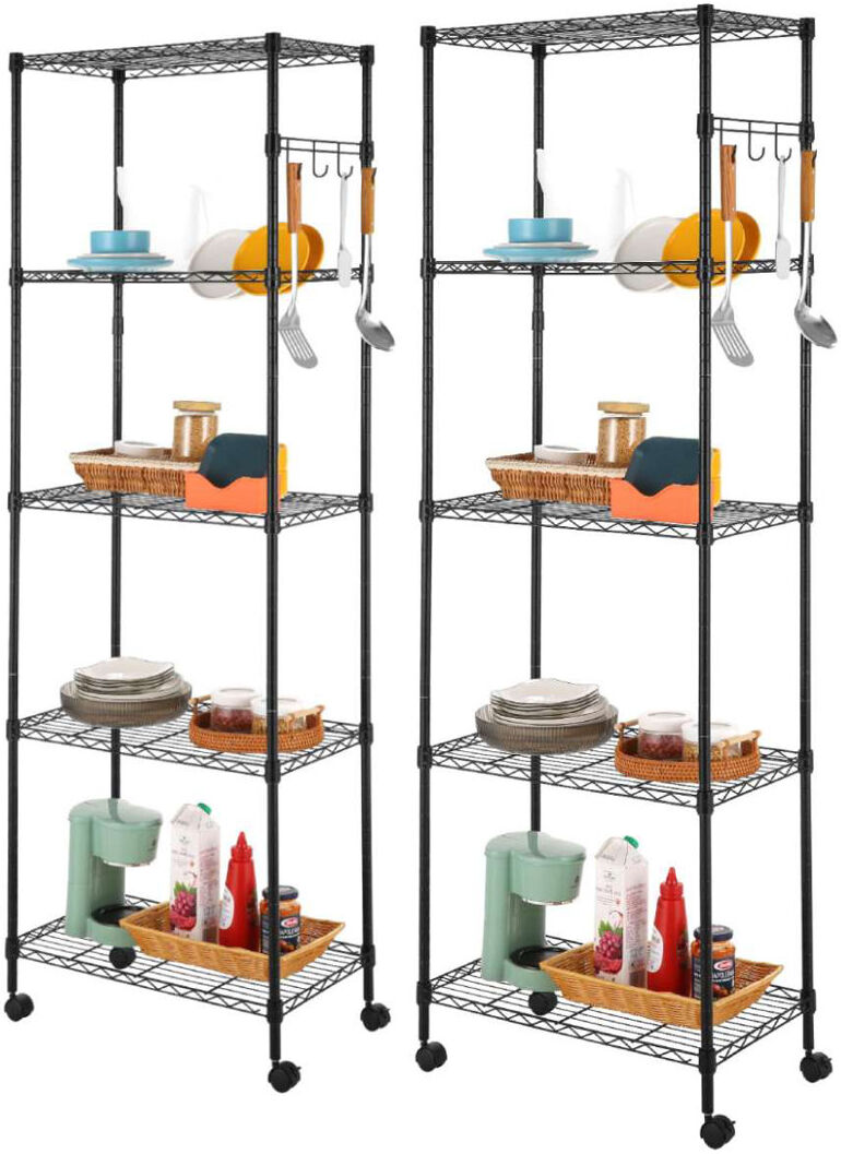 Rebrilliant Ainslee 59cm W Powder Coated Steel Shelving Unit Black 183cm H X 59cm W X 35cm D