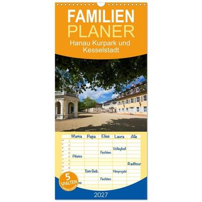Familienplaner 2027 - Hanau Kurpark und Kesselstadt mit 5 Spalten (Wandkalender, 21 x 45 cm) CALVENDO