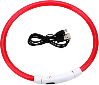 Inspire Essentials Led Usb Dog Safety Collar red