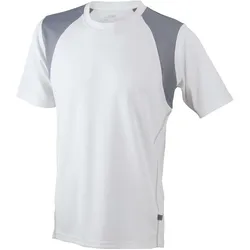James & Nicholson Herren Lauf Shirt T-Shirt JN397 white/silver (solid) M