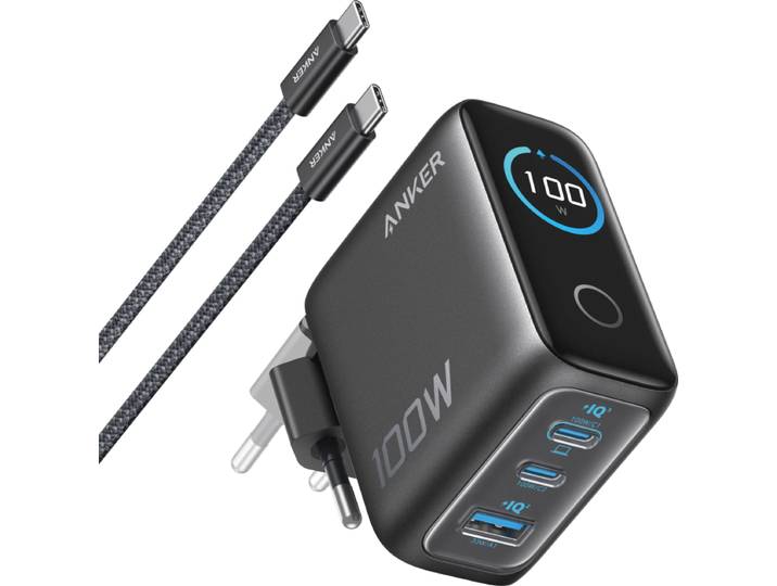 Anker Oplader 3 Usb Poorten 100W Power Delivery 3.1 Zwart