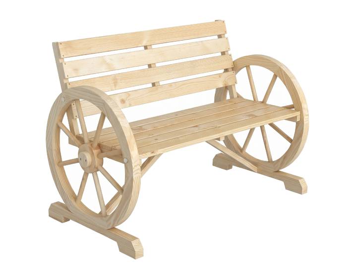 Banc de jardin Outsunny 105,5X56X79 cm en bois naturel
