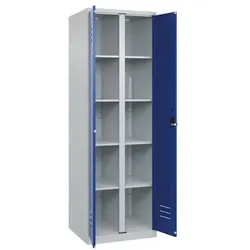 CP Wäschespind »Classic Plus zueinander zuschlagende Türen Korpus lichtgrau« Drehri blau, 80x185x50 cm