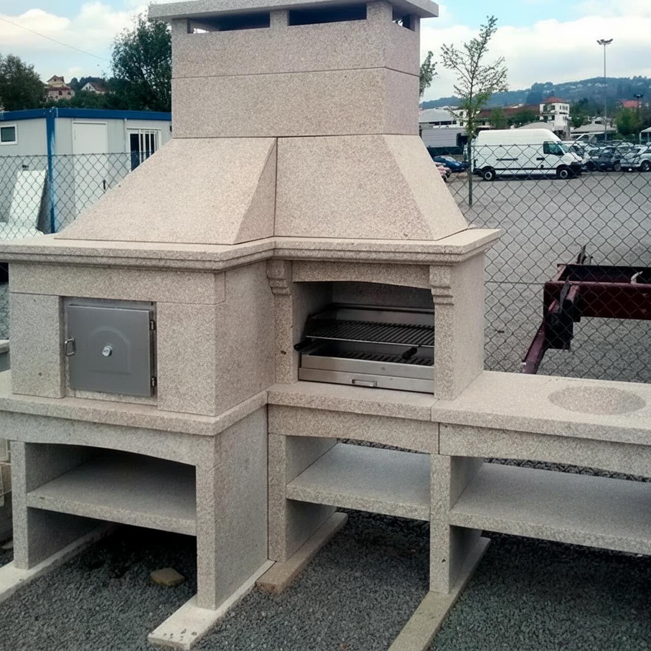 My-Barbecue Barbacoa de Granito con horno para Pizza GR65F - Derecha
