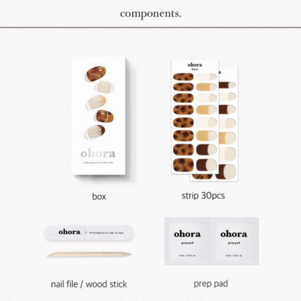 Ohora Gel Nail Strips Pro-Finish Gel 30&nbsp;un. Basic Nails No.1