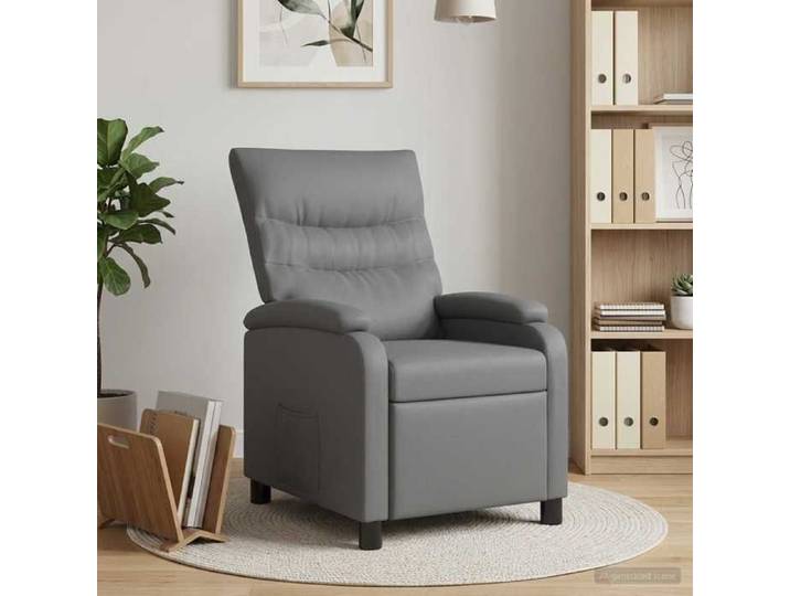 Gris Chaise confortable LEMON Fauteuil inclinable Gris Simili cuir Pour maison/bureau_24074