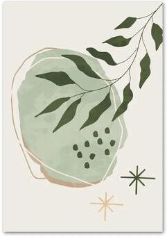 Uplifted Finds Boho Sage Green Plants Abstract Geometric Wall Art Canvas Decoration 50 X 70 Cm f