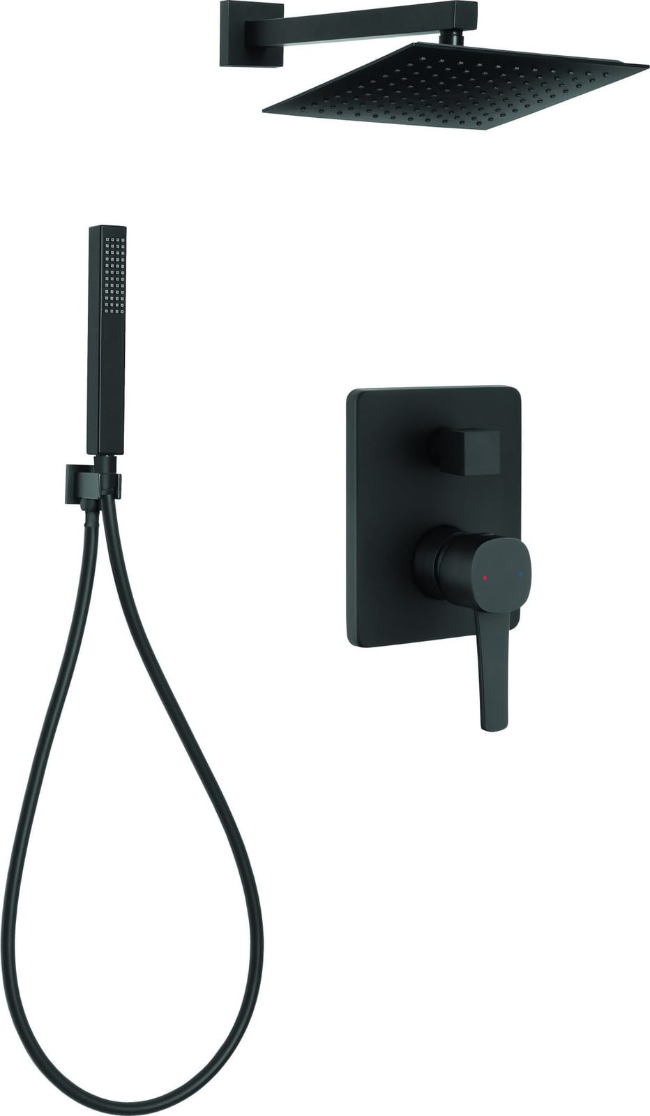 Invena Complete douchesysteem GLAMOUR, inbouwarmatuur, zwart