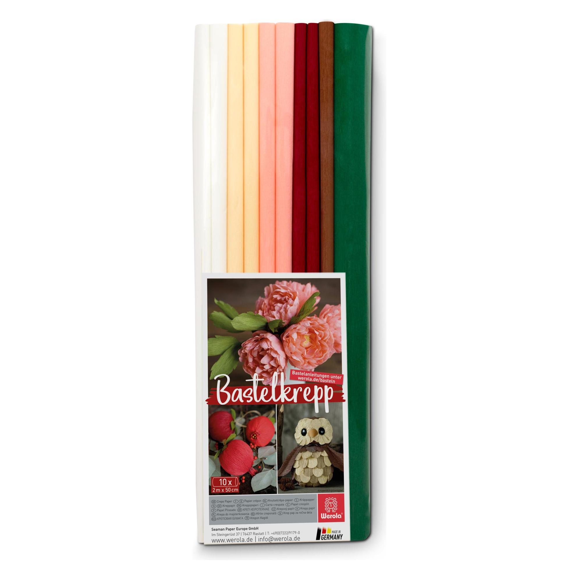 Werola Krepppapier Herbst farbsortiert 31 g/qm 10 Rollen (31 g/m², 10x) (794044000)