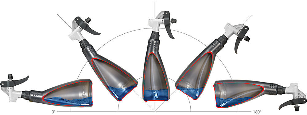 Doppelhub-Industrie-Zerstäuber 180°, für Reiniger/Desinfektionsmittel, 1 l, VE 6 Stk, schwarz PRESSOL