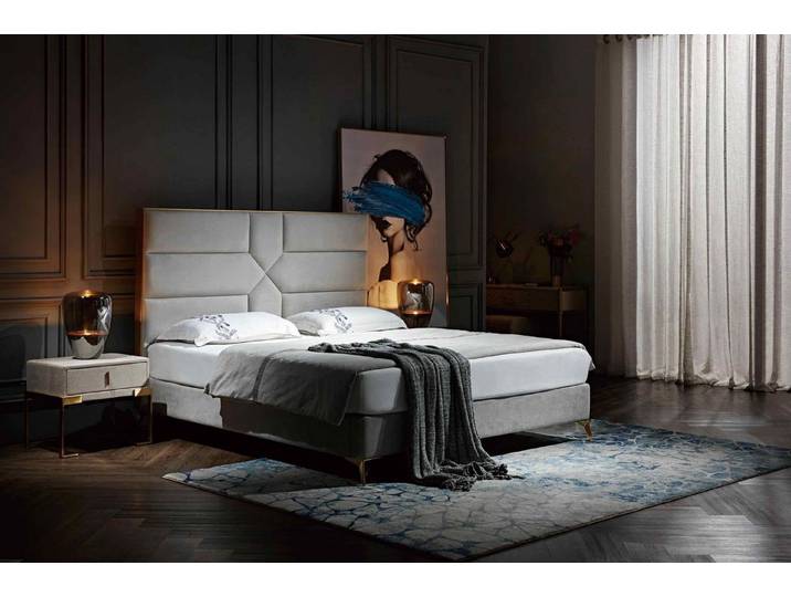 Xlmoebel Polsterbett Luxus Polster-Doppelbett aus hochwertigem Metall in elegantem Design (Bett, 1-tlg., Bett), Hergestellt in Europa