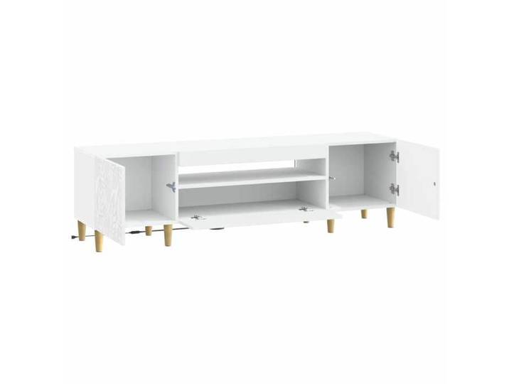 Black Month Armoire TV LED Blanc en Bois d'ingénierie Meuble TV suspendu Design rectangulaire hyb15e