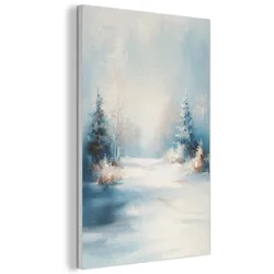 AKUSTIKBILD Wald - Winter - Natur - Abstrakt - Schnee Wanddeko 60x90 cm