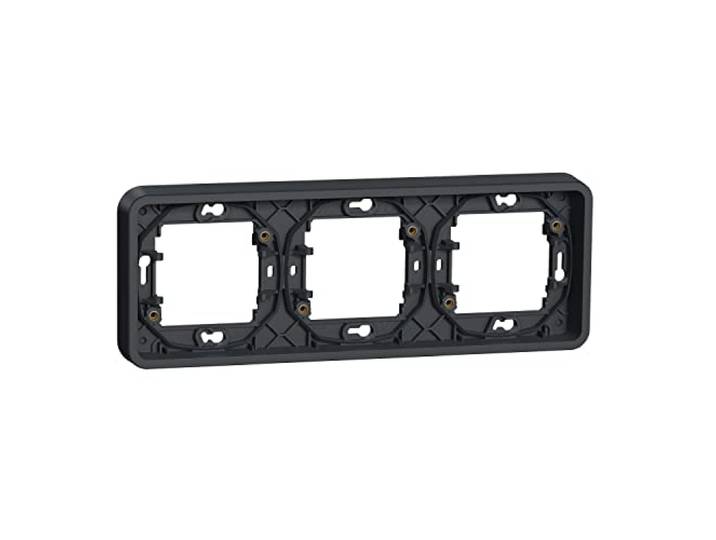 Schneider Electric - Mureva Styl - Cadre 3 postes horizontal - encastré - IP55 - IK08 - gris - MUR34109