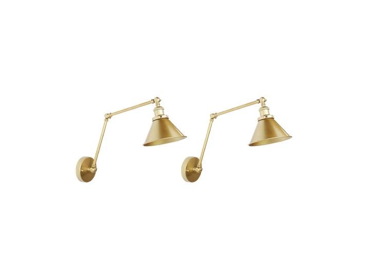 Lot de 2 lampes murales réglable métal doré