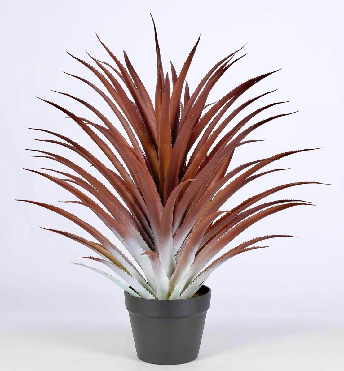 Realistische Kunstmatige Aloë Vera Nep Agave Plant met Rode Succulent in Pot - Hoogte: 66 cm