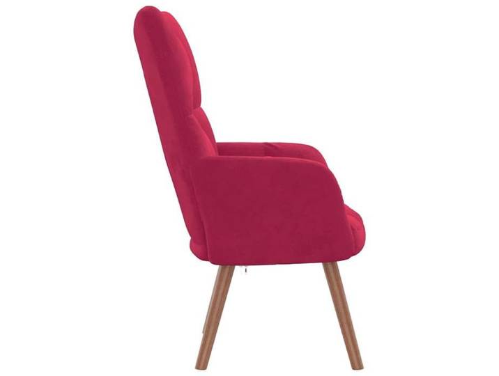 Fauteuil simple - Rouge - Chaise de relaxation - Rouge bordeaux Velours 61.5x69x95.5 cm F7810
